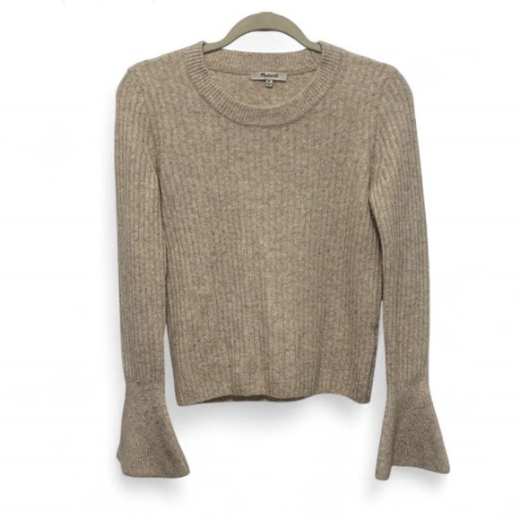 Madewell Sweaters - Madewell Cream Bell Sleeve Wool Blend Sweater Size XS